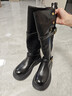 达芙妮长筒靴子女2025新款秋冬爆款牛仔靴高筒巨好看加绒骑士长靴 实拍图