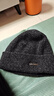 CACUSS纯羊毛毛线帽子男士秋冬加厚保暖护耳帽大头围套头针织帽黑深灰 实拍图