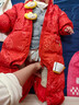 巴拉巴拉童装宝宝羽绒连体衣新生儿衣服婴儿2025春装哈衣爬服红色拜年服 红色调00366-灰鸭绒 80 cm充绒量83g 实拍图