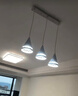 雷士（NVC）雷士照明LED餐吊灯餐厅吧台灯具现代简约铁艺三头吊灯 白色 实拍图