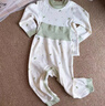 婧麒（JOYNCLEON）新生婴儿衣服纯棉秋款初生男女宝宝春秋睡衣分体打底内衣套装 棉花球绿色 【高腰款】 80 cm 实拍图