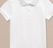 罗蒙男童短袖polo衫校园服饰春夏新款T恤女童班服 白色短袖POLO衫 140 实拍图