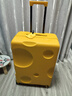 卡拉羊芝士箱防刮纯PC行李箱24英寸大容量女拉杆箱男旅行箱8109芝士黄 实拍图