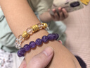 周大生玛瑙玉髓手串女款紫水晶石手链串珠DIY搭配送女友闺蜜生日礼物 紫水晶手串（绛紫10mm） 实拍图