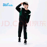 361°儿童套装25冬男女童3-14岁加绒印花针织运动套装 黑170 实拍图
