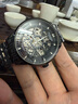冠琴（GUANQIN）手表男士机械表雕花系列全自动镂空夜光防水商务瑞士品质国潮腕表 钢带全黑黑面 实拍图