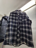 曼迪尚长袖格纹衬衫男生春秋季格子衬衫复古痞帅多巴胺衬衣男青少 274黑白色 3XL 【160-170斤】 实拍图