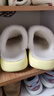 朴西冬季防水可拆卸棉拖鞋女士保暖室内厚底防滑可外穿 香蕉黄 36-37 实拍图