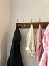 伊思家挂衣架墙上壁挂衣服挂钩挂衣钩进门玄关入户门后口钥匙免打孔实木 浅卡色【6钩】强力承重实木 实拍图