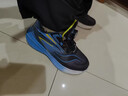 李宁热卖男童运动鞋防滑秋冬季皮面加绒儿童运动鞋中童男孩跑步鞋女童男 8002黑蓝 加绒 30 码内长19cm 实拍图