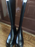 ZHR靴子女冬季韩版粗高跟长筒靴女加绒保暖骑士靴女 JF97A 黑色 38  实拍图