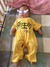 嘉贝艾尔婴儿衣服夏装婴儿连体衣短袖男女宝宝衣服0-3-6-1岁 我妈超正黄 73cm 实拍图
