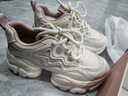 他她春秋厚底透气老爹鞋女鞋网面增高运动鞋新款WOG16BM4白/灰紫 37 实拍图