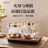 茶皇子全自动底部上水电热水壶三合一茶台茶桌嵌入一体保温玻璃烧水壶茶具套装开水泡茶壶蒸汽喷淋煮茶器 1.2L 升级三合一套装金色 20X37CM 实拍图