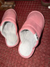 回力日系柔软情侣棉拖秋冬家居室内保暖棉鞋女款HL0006皮红38-39码 实拍图