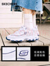斯凯奇（Skechers）女鞋秋冬小白熊休闲鞋子厚底增高百搭运动软底老爹鞋99999863 白色/海军蓝色/WNV 36 实拍图