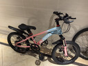 凤凰山地自行车男女变速山地车碟刹青少年儿童自行车学生单车 星际 蓝粉【变速+辐条轮】 18寸【适合120-155cm】 实拍图