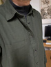 优衣库男女装法兰绒衬衫长袖衬衣纯棉薄外套25新款478118 480773 478118/59墨绿色 M 实拍图