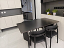 晨巢实木岩板餐桌椅家用小户型饭桌诧寂风长方形西餐桌简约餐厅家具 抗菌哑光纯黑+黑色桌脚+全黑羊角椅 1.4米 一桌四椅【全托底板】 实拍图