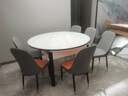 晨巢 餐桌 现代简约餐桌家用岩板餐桌可伸缩实木餐桌椅组合餐厅家具 升级全实木四轨餐桌-雪山白亮光-黑白框架-加厚皮椅 1.35米 一桌六椅（升级四轨道） 实拍图