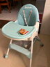 ANGI BABY宝宝餐椅儿童餐桌椅婴幼儿可折叠便携防侧翻多功能可调节吃饭座椅 牛油果绿【折叠+万向轮+调节】 实拍图