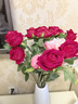 盛世泰堡仿真玫瑰花手感保湿假花仿生花装饰花束插花客厅摆件大红玫瑰*10 实拍图
