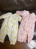 童泰秋冬0-6个月新生儿婴儿宝宝偏开保暖衣连体蝴蝶哈衣棉衣粉色66cm 实拍图