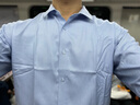 罗蒙【三防】免烫抗皱长袖商务衬衫男士春季工装正装职业上衣服衬衣 实拍图