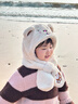 亨凯利儿童帽子冬天婴儿围巾一体冬季护耳男童女童宝宝毛绒防风围脖米色 实拍图