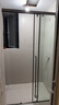 东鹏（DONGPENG）淋浴房三联动推拉门一字形卫生间隔断干湿分离玻璃浴室隔断沐浴房 枪灰缓冲1.2-1.29/2米高|极窄 升级1.0壁厚不锈钢+2cm极窄边框 实拍图
