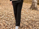 斐乐（FILA）官方男士长裤秋冬季款针织时尚直筒长裤子运动裤简约通勤休闲长裤 【经典款加绒版】正黑色-BK XL 180/88A 实拍图