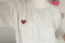 查尔斯桃心针织衫男女情侣款爱心刺绣休闲保暖高领针织毛衣男女同款 白色 M 实拍图