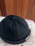 春秋新款布标无檐瓜皮帽男四季嘻哈韩版帽子街头潮人复古地主帽女 黑色 可调节 实拍图