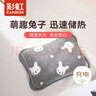彩虹暖手宝热水袋充电热暖手器暖肚子脚暖身暖水袋暖宝宝 灰兔 实拍图