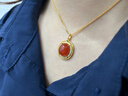 《宋仕》天然南红玛瑙吊坠女款红宝石项链高级感送女友送妈妈礼物 宋仕 天然冰红南红玛瑙吊坠赠银链（含鉴定证书） 实拍图