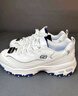 斯凯奇（Skechers）女鞋小白熊女士休闲鞋子厚底增高百搭运动软底老爹鞋女99999863 白色/海军蓝色/WNV 37.5 实拍图