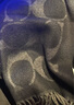 蔻驰（COACH）【品牌直供】男女同款经典LOGO印花C纹流苏绵羊毛围巾黑色CU807 实拍图