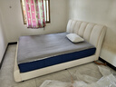 福瑟【现货闪发】实木床轻奢皮艺床简约婚床软包奶油风主卧双人大床 【奶油白】单床 1.8米*2米 实拍图