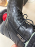 百丽抓皱马丁靴女2025冬新女羊皮革质感时装靴JD008DD5 黑色-绒里 37 实拍图