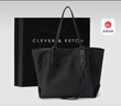 CLEVER & KETCH单肩包通勤托特包大容量包包女包手提包女士帆布包学生生日礼物 黑色 实拍图