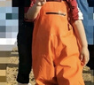 熊火女士下水裤赶海装备大人水裤下半身涉水服全身防水雨裤带雨鞋连体 女款橘红色下水裤【3D修身】 37码 实拍图