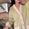 宝娜斯睡衣软绵珊瑚绒保暖睡衣女秋季加厚暖暖绒家居服上衣睡袍 绿色彩虹睡袍 均码 【适合80-155】 实拍图