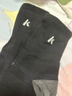 川崎KAWASAKI专业羽毛球袜跑步运动袜透气包裹减震男款薄中袜3双装KW-R141D 黑/白/灰 实拍图