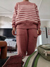 ubras加绒睡衣冬女家居服套装情侣可外穿慕斯条纹舒适居家 蜜桃茶-女士套装 M 实拍图