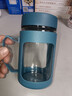 新款玻璃杯商务防爆绿茶杯把手大容量手柄办公室泡茶水杯防摔杯子 商务把手杯蓝色  500ml    1只 实拍图