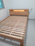源氏木语全实木床北欧风小户型卧室家具橡木床现代简约主卧1.5m1.8m双人床 原木色高铺夜光床斜靠版【橡木】 1500mm*2000mm  框架结构 实拍图
