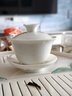 金镶玉 功夫茶具茶壶 盖碗羊脂玉白瓷大号家用泡茶碗 甜白盖碗 实拍图