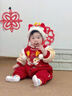 优奇婴儿衣服宝宝过年衣服拜年服红色棉服加厚冬季连体衣新生儿周岁服 红色刺绣年服【不含配饰】 66cm 实拍图