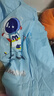 牧萌儿童雨衣带书包位男童女童加长学生雨披 蓝色太空人按扣款 5XL 实拍图