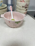 少女心草莓双耳碗勺加厚汤碗沙拉碗饭碗家用碗高颜值釉下彩餐具 浅粉草莓双耳碗（1碗1勺） 2件套 实拍图